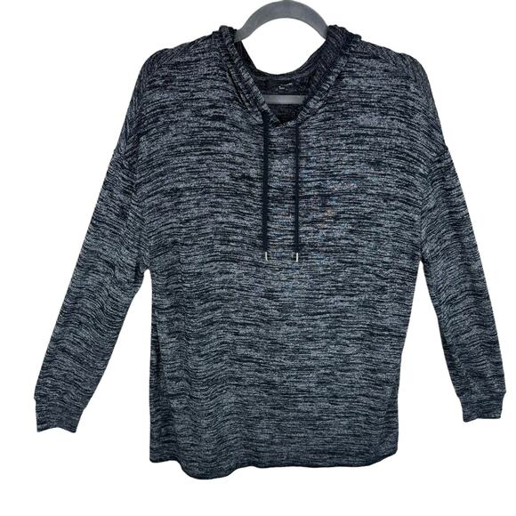 Wilfred Free Aritzia Black Hooded Lightweight Open Back Oversized Knit Top S - Picture 1 of 5